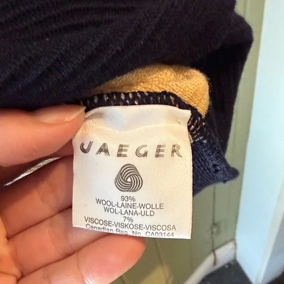 Wool Jaeger Striped Women's Sweater Sz L/XL - Picture 3 of 6